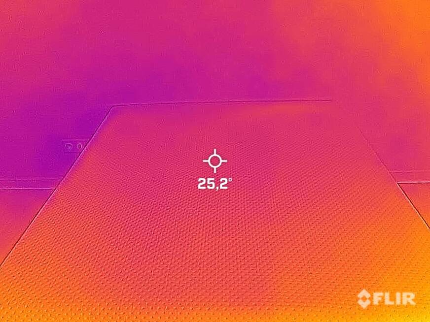 imagem de um sensor de calor registrando a temperatura inicial de 25,2ºC